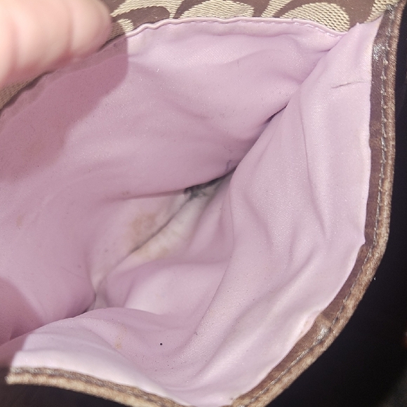 Coach Signature Brown Canvas & Leather Crossbody Bag – Authentic Small Shoulder - Picture 4 of 9